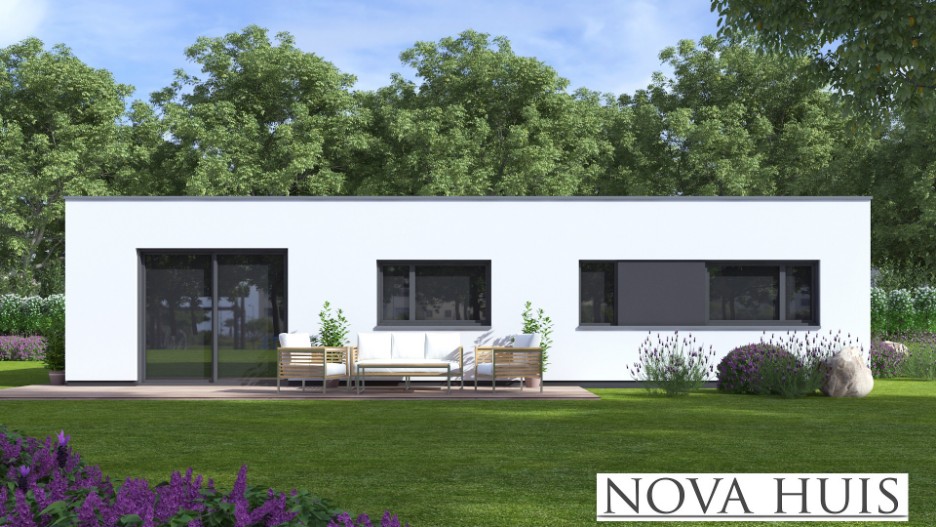 NOVA-HUIS A 163 v1 moderne bungalow met plat dak levensloopbestenig