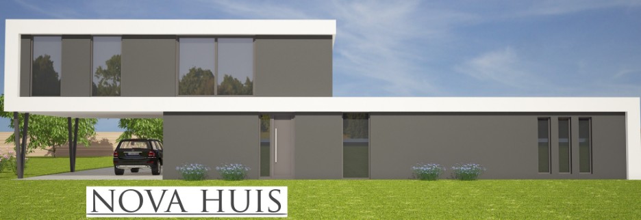 NOVA-HUIS K 345 moderne villa met veel ramen glas energieneutraal staalframebouw