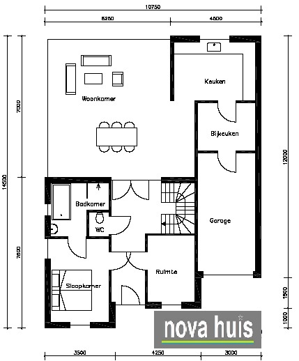 NOVA-HUIS moderne kubistische levensloopbestendige woning met gastenverdieping K74 