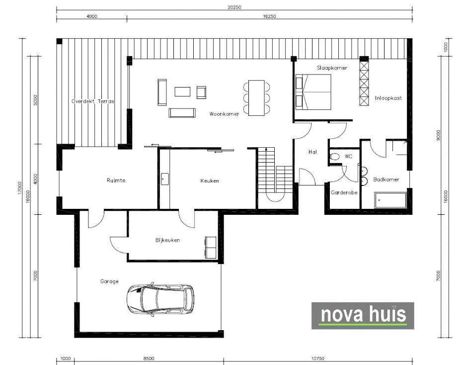 NOVA-HUIS moderne levensloopbestendige villa gastenverdieping in kubistische bouwstijl veel glas K72 