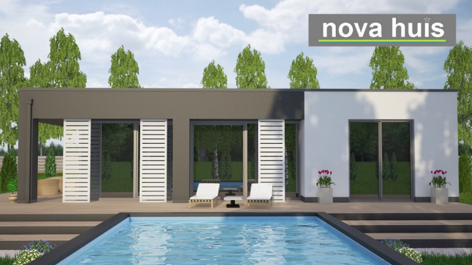 NOVA-HUIS ontwerp en bouw van mooie energiearme moderne gelijksvloerse bungalows met plat dak A24
