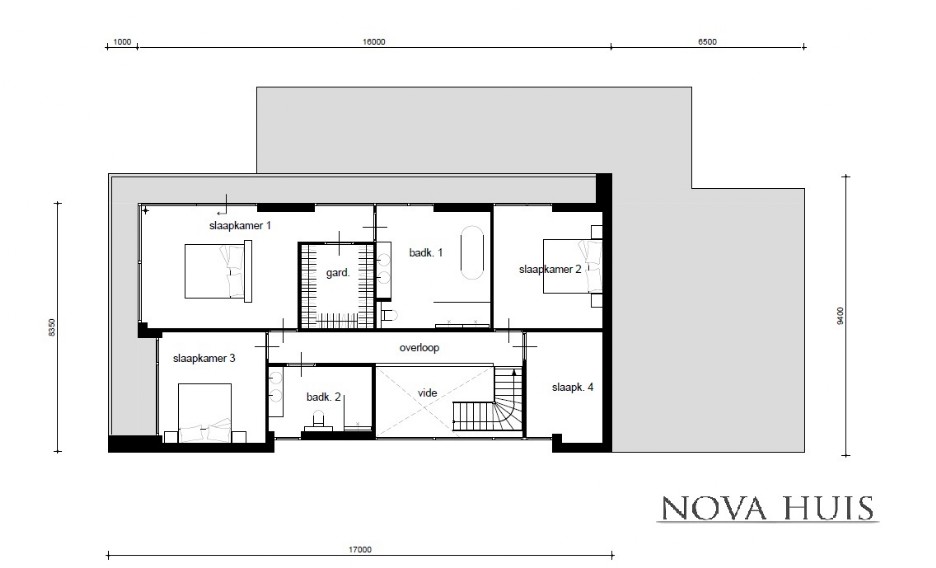 NOVA-HUIS.nl K382 moderne kubistische woning met Staalframe bouwconstructie ATLANTA-MBS