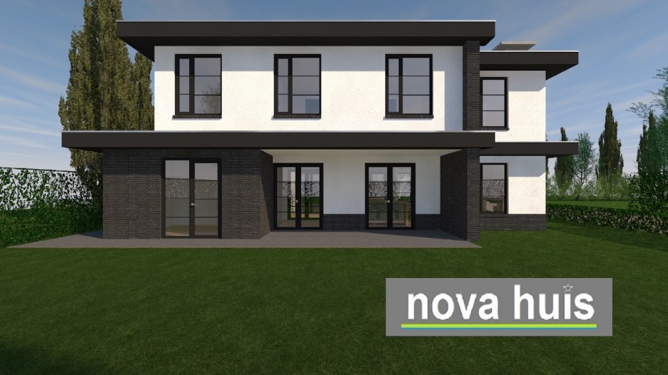 klassieke moderne kubistische villa frank lloyd wright stijl bij NOVA-HUIS K164