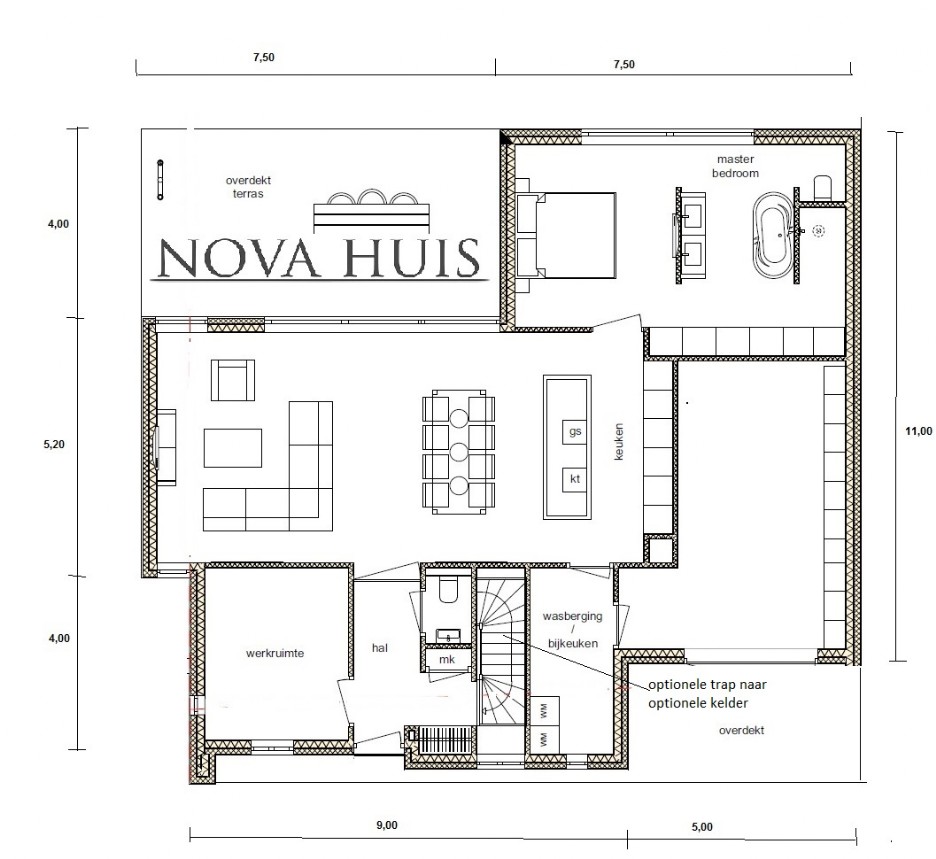 A124 NovaHuis levensloopbestendig bungalow gelijkvloers ATLANTA Staalframebouw