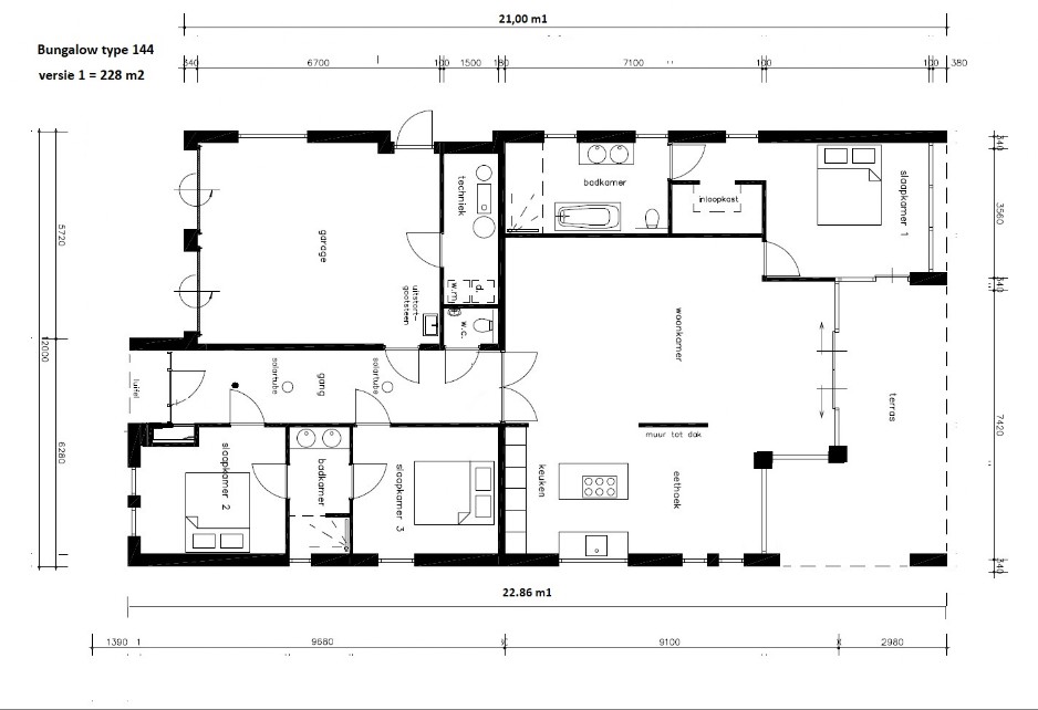 NOVA-HUIS type 144  levensloopbestendige bungalow veel glas ATLANTA MBS Staalframebouw