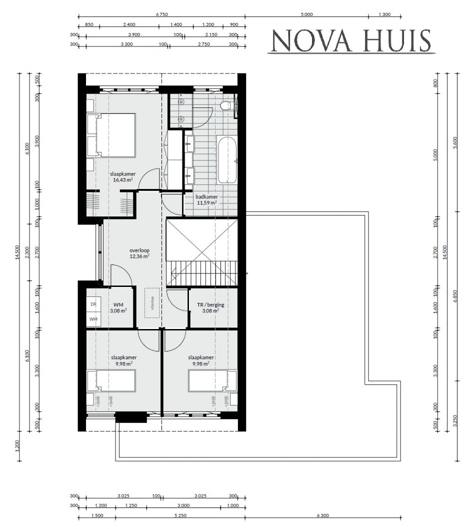 Energiezuinige woning met kap hellend dak staalframebouw 67 NOVA-HUIS