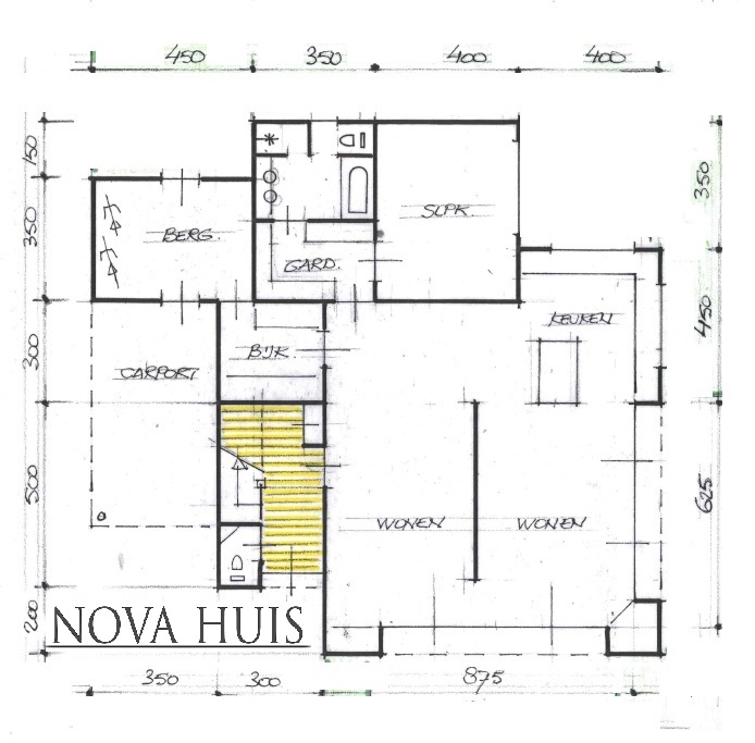 Gelijkvloerse woning met gastenverdieping kleine verdieping Moderne uitvoering NOVA-HUIS K232