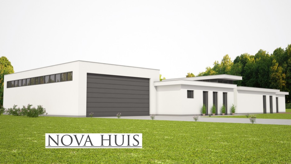 Grote bungalow met ruimte voor werkplaats hobby dubbele garage Energieneutraal NOVA-HUIS  ontwerp 47