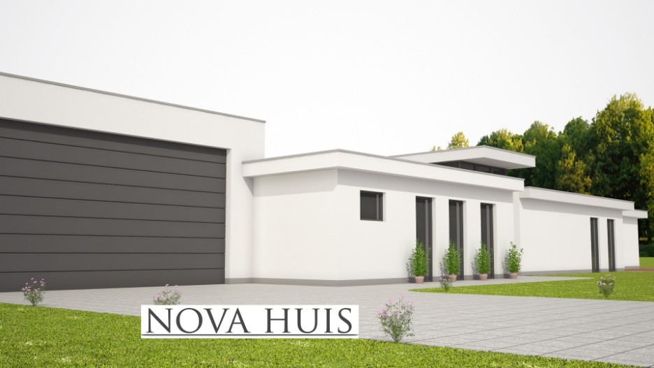 Grote bungalow met ruimte voor werkplaats hobby dubbele garage Energieneutraal NOVA-HUIS  ontwerp 47