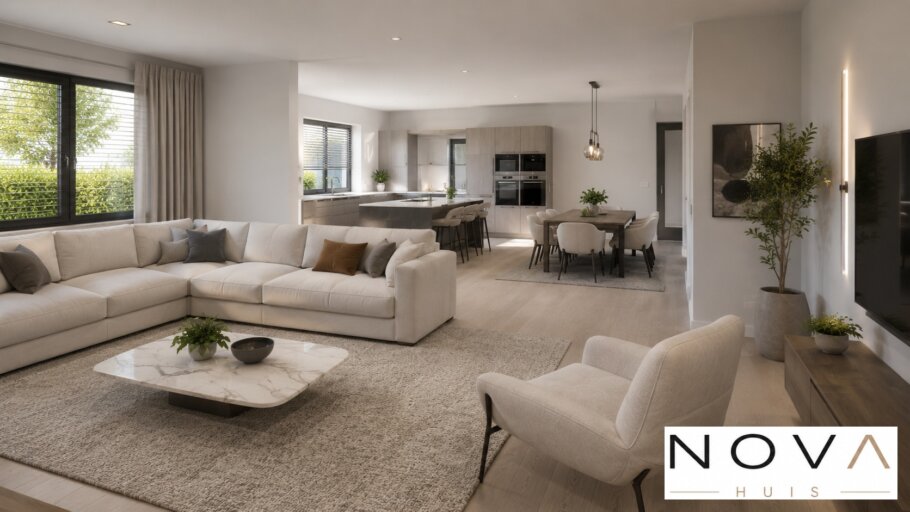 Modern interieur van levensloopbestendige woning A-154 met luxe leefkeuken en veel daglicht