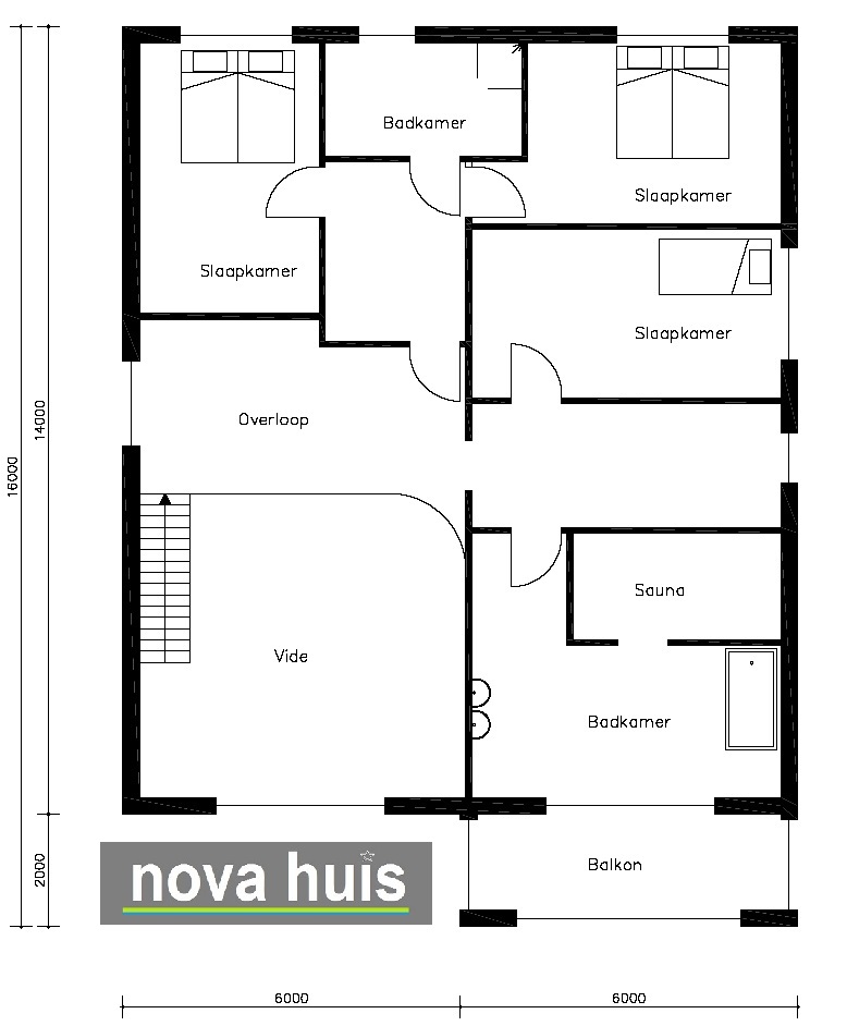 K6 strakke eigentijdse moderne kubistisch huis met veel ramen garage en verdiepingsterras 