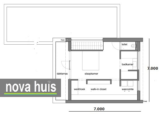 Kleine moderne woning in kubistische bouwstijl energiearm gebouwd flexibele indelingen NOVA-HUIS K87 