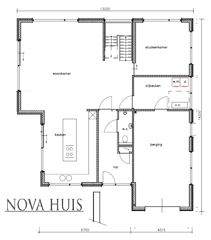 Kubistische watervilla met terrassen en haard moderne onderhoudsvrije gevels NOVA-HUIS K222