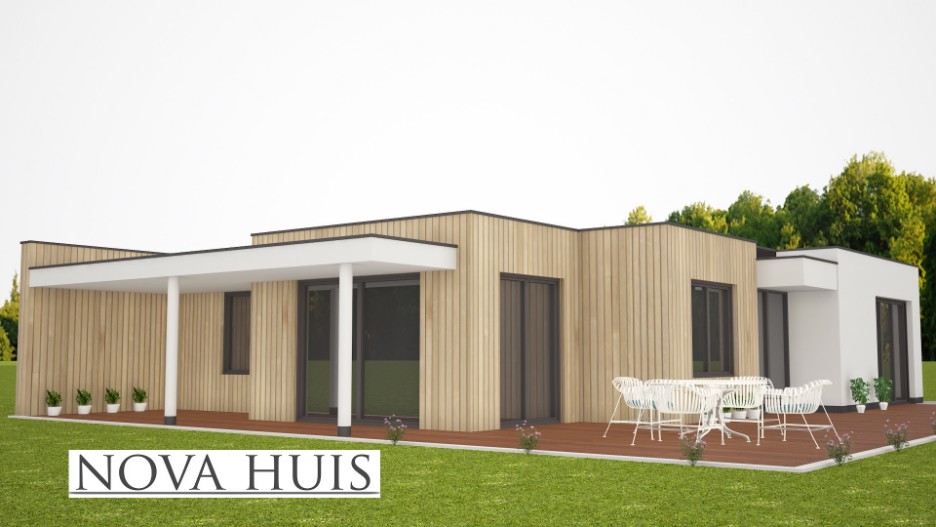 Levensloopbestendige woning bungalow met 1 bouwlaag energieneutraal bouwen staalframe A46 NOVA-HUIS