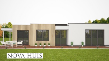 Levensloopbestendige woning bungalow met 1 bouwlaag energieneutraal bouwen staalframe A46 NOVA-HUIS Levensloopbestendige woning bungalow met 1 bouwlaag energieneutraal bouwen staalframe A46 NOVA-HUIS