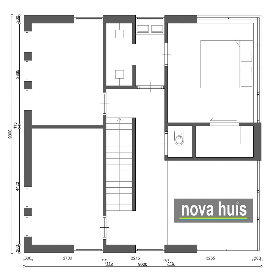 Moderen woning in kubusvorm hedendaagse ontwerp en bouwstijl vrije indelingen K98 NOVA HUIS