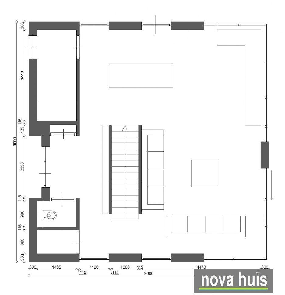Moderen woning in kubusvorm hedendaagse ontwerp en bouwstijl vrije indelingen K98 NOVA HUIS