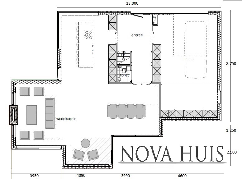 Moderne Kubistische villawoning met groot dakterras en inpandige garage K178 NOVA-HUIS 