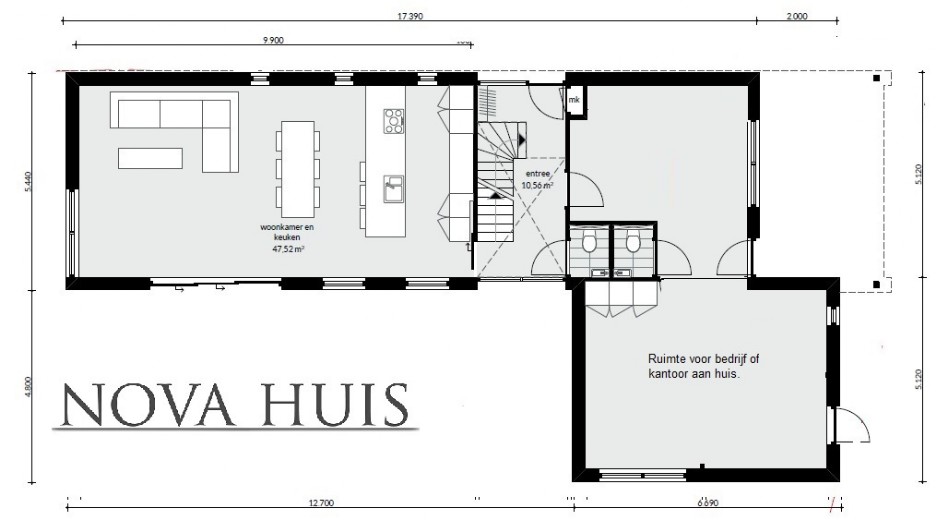 Moderne energieneutrale villawoning onderhoudsvrij bedrijf kantoor aan huis K166 NOVA-HUIS