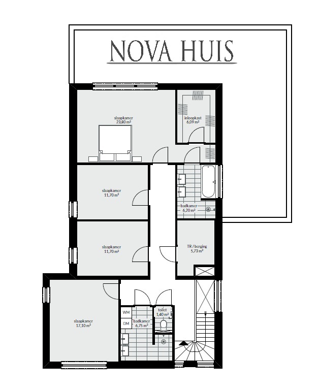 Moderne huizen architectuur villa met plat dak ontwerpen en bouwen K179 NOVA-HUIS