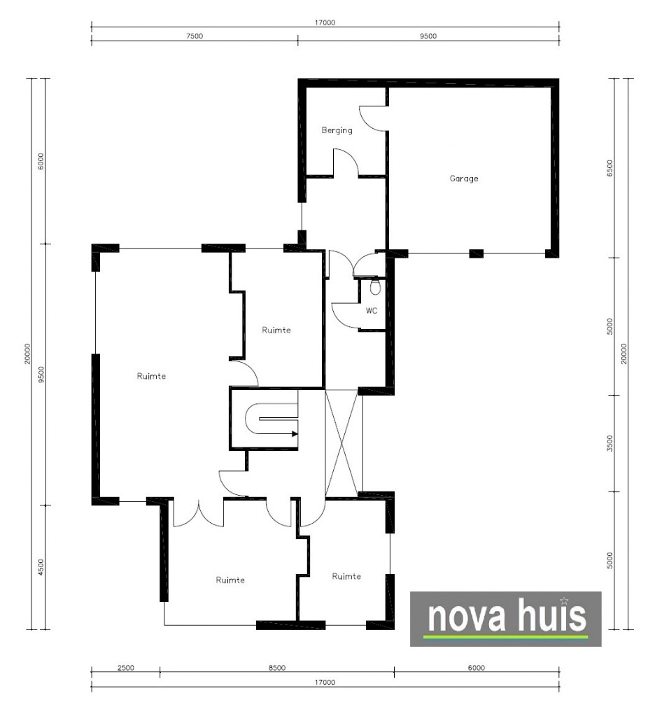 Moderne huizen in kubistische ontwerp en bouwstijl veel glas en grote overstekken en kaders NOVA-HUIS K96 