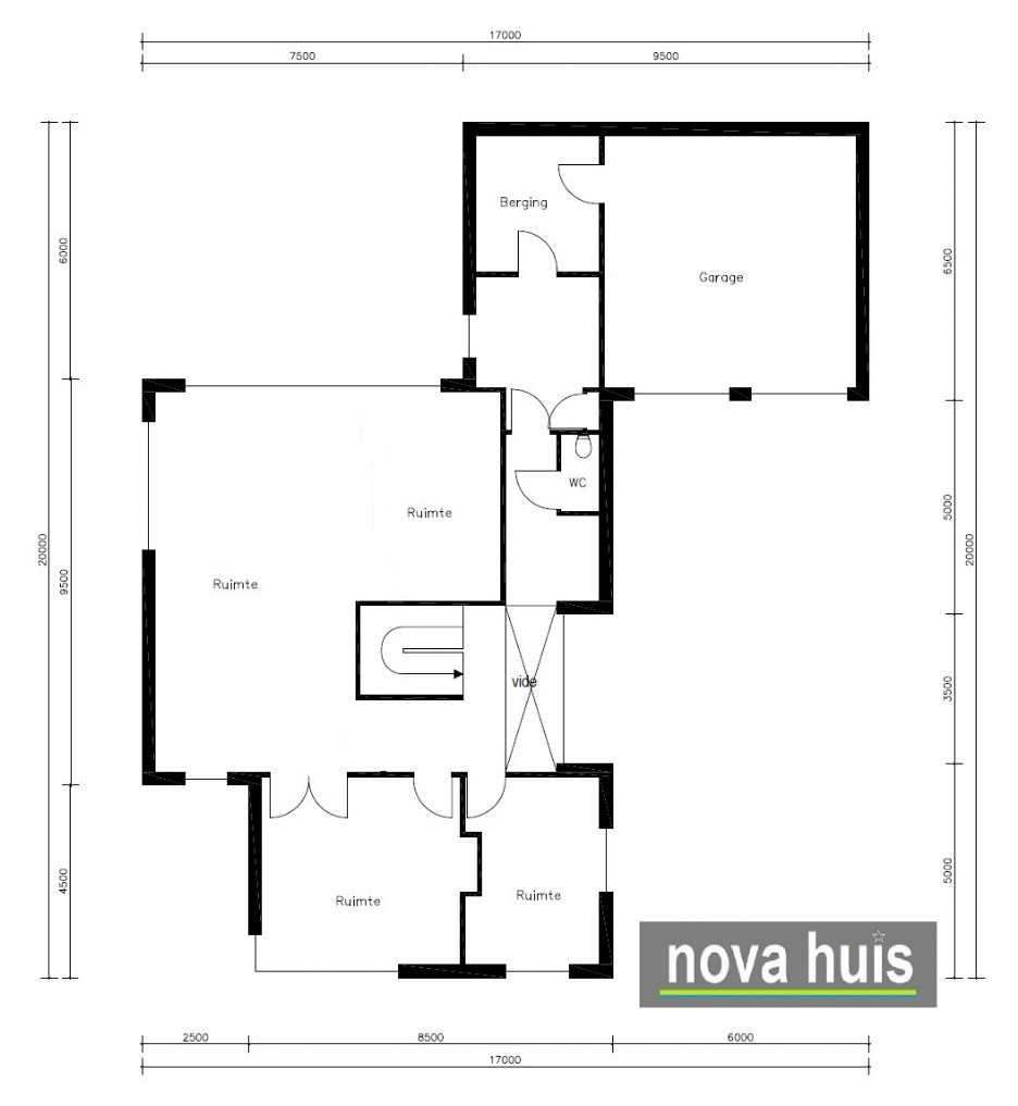 Moderne huizen in kubistische ontwerp en bouwstijl veel glas en grote overstekken en kaders NOVA-HUIS K96 