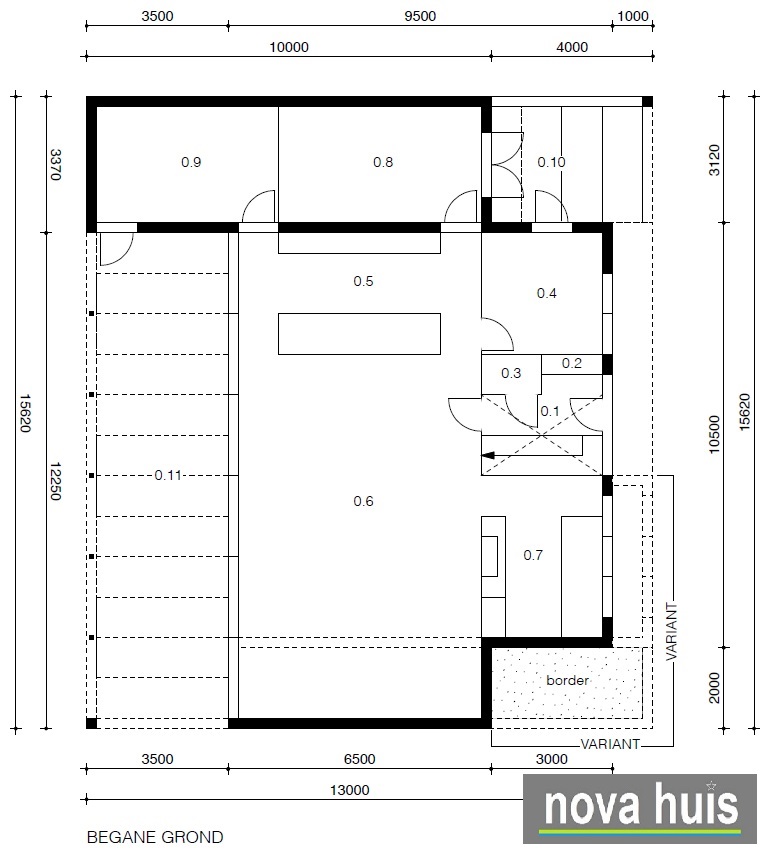 Moderne kubistische villa met verdieping plat dak overkapt terras energieneutraal gebouwd K91