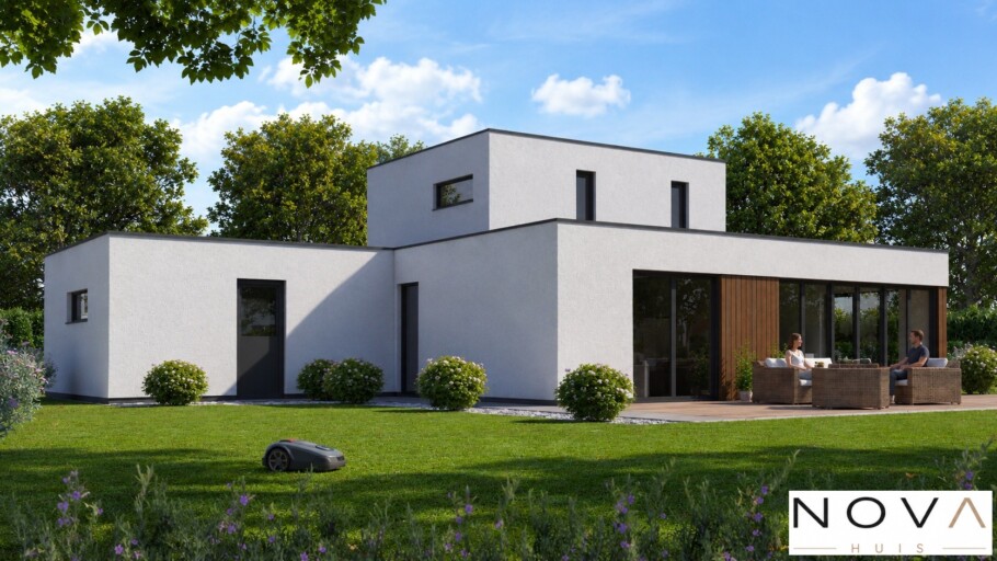 NOVAHUIS K391 moderne kubistische energieneutrale levensloopbestendige woning Staalframebouw