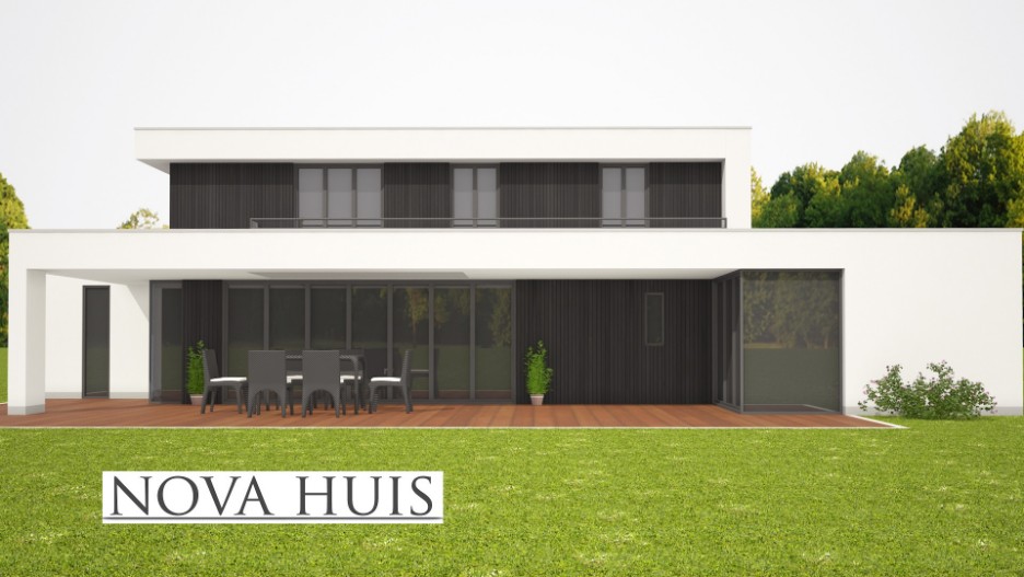 Moderne villa bouwen energieneutraal en onderhoudsvrij prefabbouw type 263 v1 NOVA-HUIS