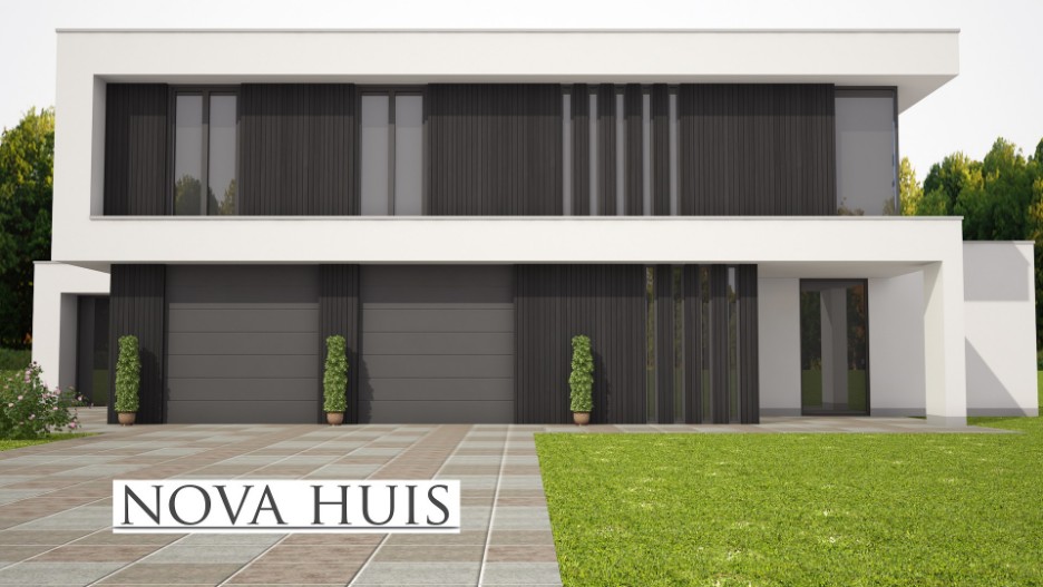 Moderne villa bouwen energieneutraal en onderhoudsvrij prefabbouw type 263 v1 NOVA-HUIS