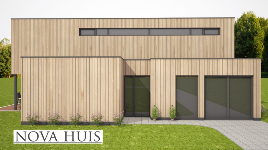 Moderne woning onder Architectuur kubistisch hoge kwaliteit lage prijzen energielaag NOVA-HUIS 246