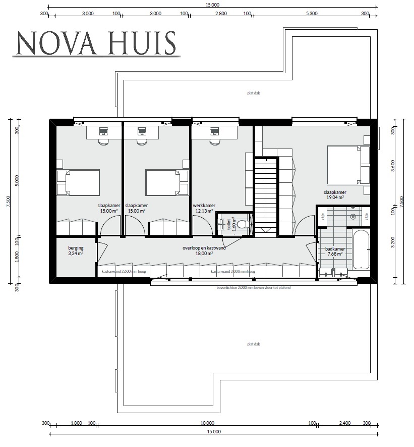 Moderne woning onder Architectuur kubistisch hoge kwaliteit lage prijzen energielaag NOVA-HUIS 246