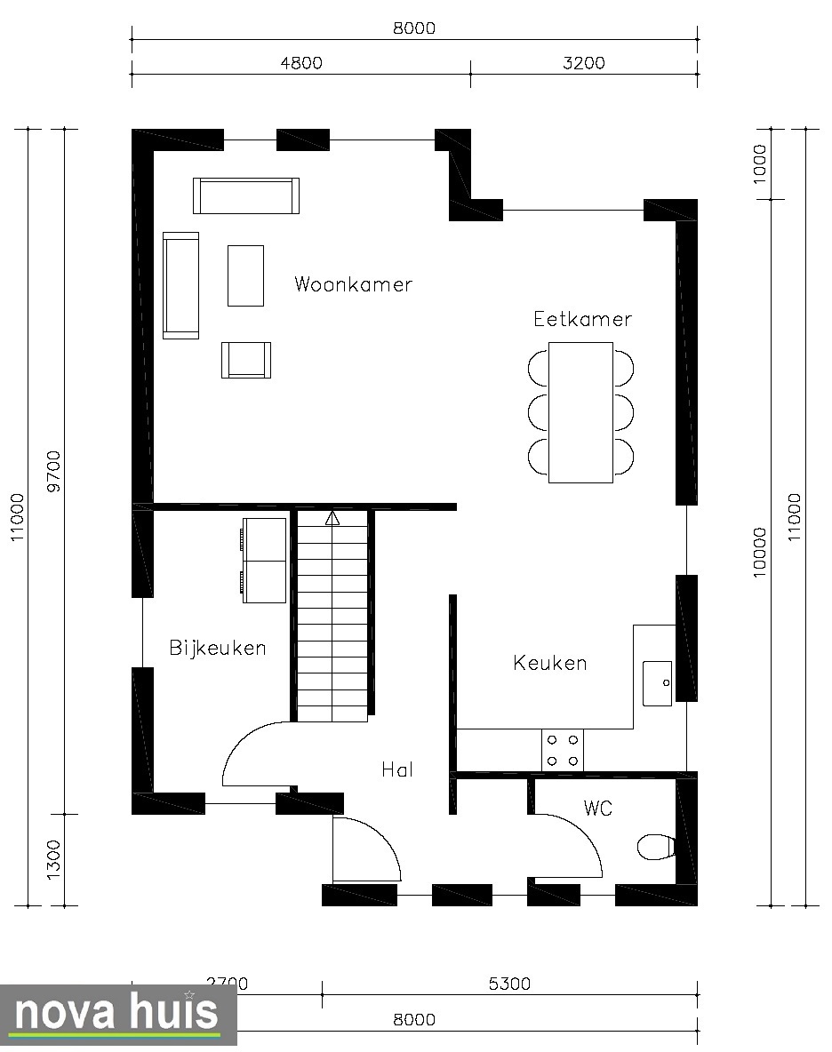 Mooi modern betaalbaar kubistsch huis. Nieuwe woningen beter energieneutraal bouwen met NOVAHUIS. K17