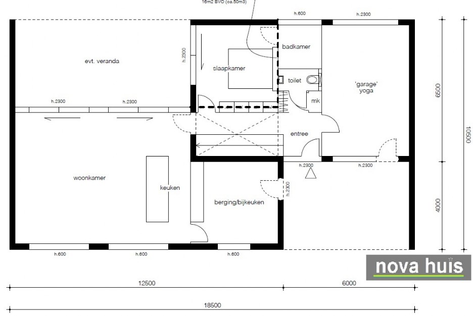 Mooie Kubistische moderne villa woning met verdieping en  garage ontwerpen en ebouwen met NOVA HUIS K122 