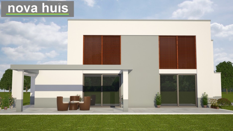 Mooie kubistische villa in moderne bouwstijl energieneutraal bouwen met NOVA-HUIS K93