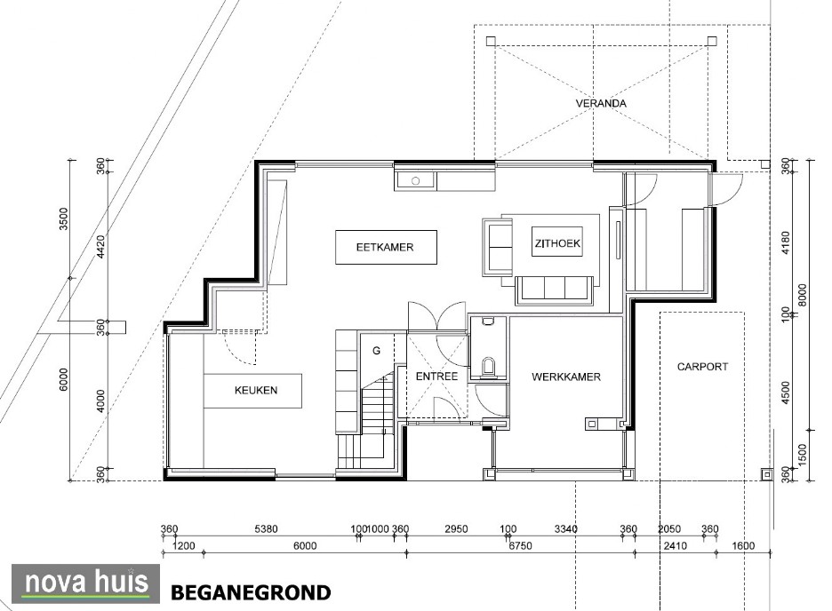 Mooie kubistische villa in moderne bouwstijl energieneutraal bouwen met NOVA-HUIS K93