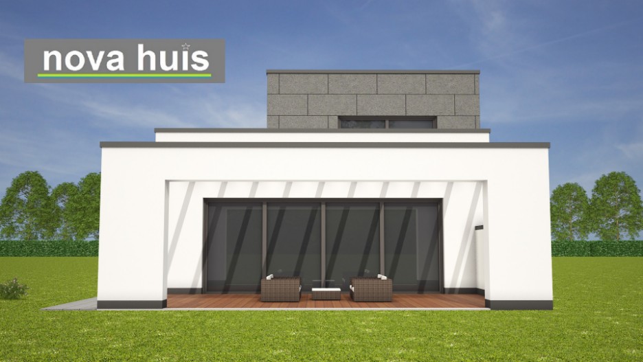 Mooie moderne bouwstijl kubistisch ontwerp NOVA-HUIS K140 energiearm of passief ontwerpen en bouwen 