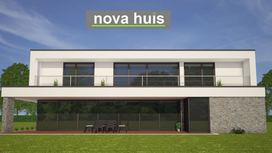 Mooie moderne kubistische villa met grote garage  gastenruimte groot balkon energieneutraal bouwen K110