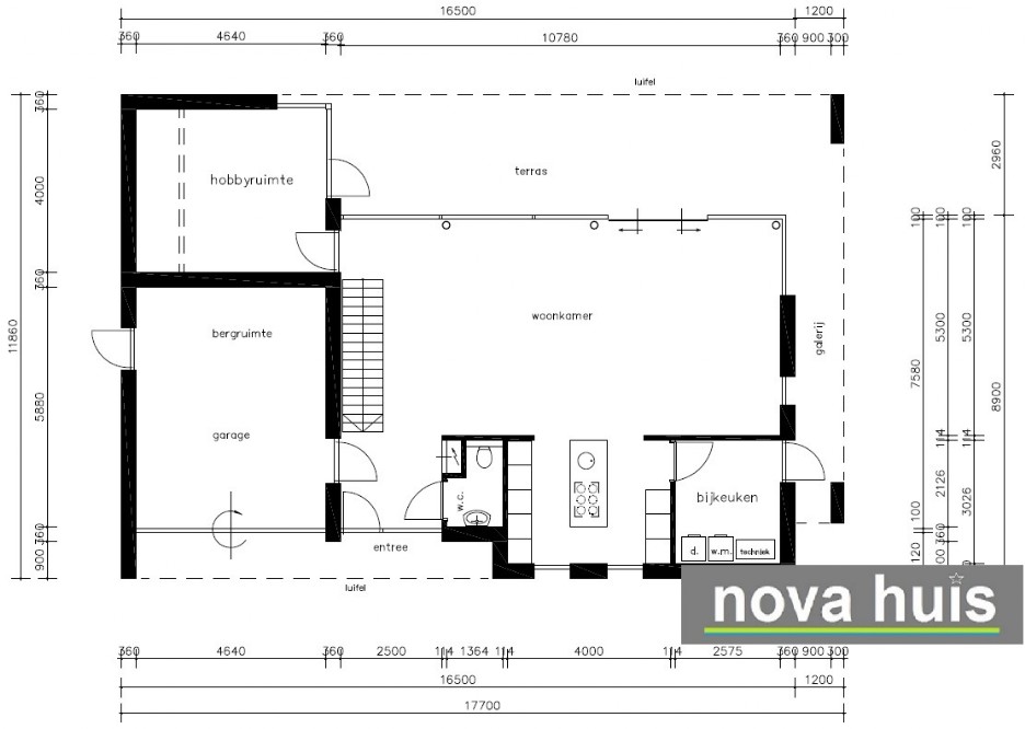 Mooie moderne kubistische villa met grote garage  gastenruimte groot balkon energieneutraal bouwen K110