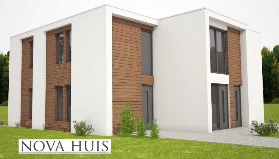 Mooie moderne villa onder Architectuur prefab passief bouwen met staalframe NOVA-HUIS 172