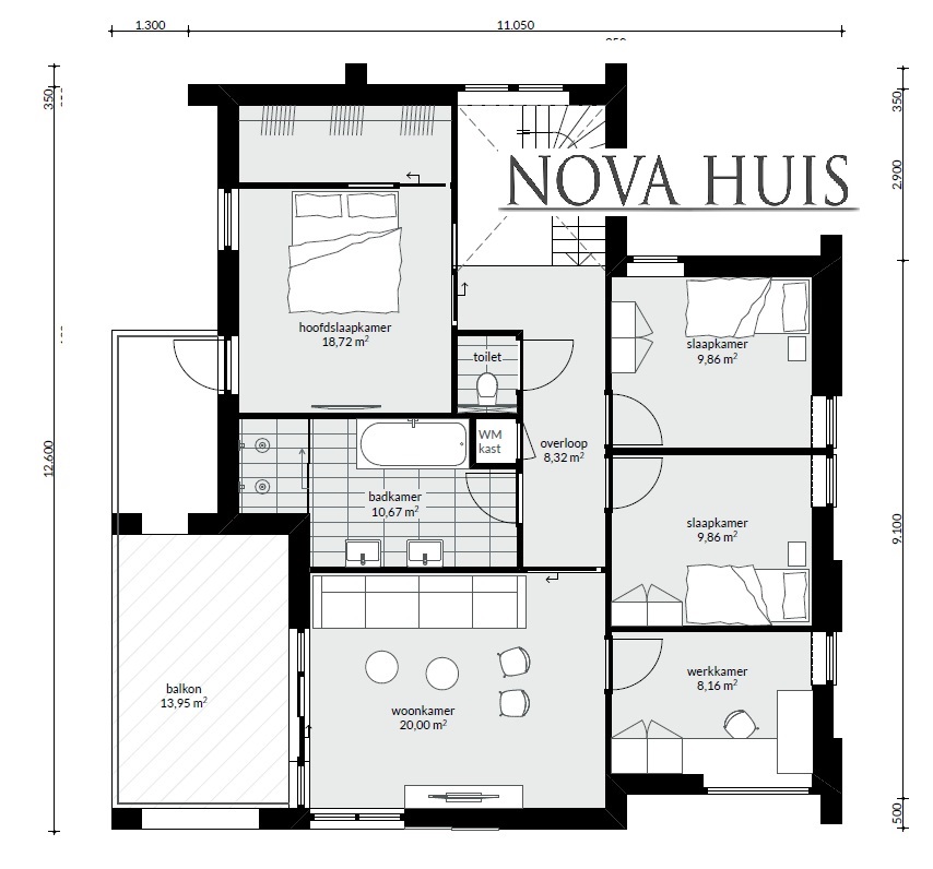 Mooie moderne villa onder Architectuur prefab passief bouwen met staalframe NOVA-HUIS 172