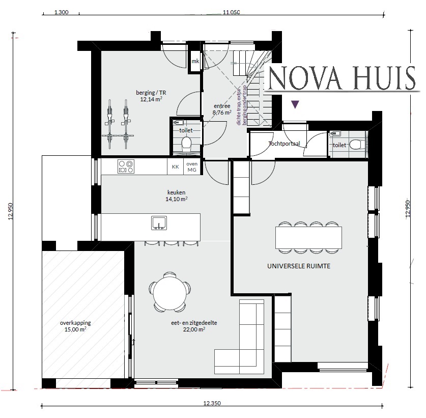 Mooie moderne villa onder Architectuur prefab passief bouwen met staalframe NOVA-HUIS 172