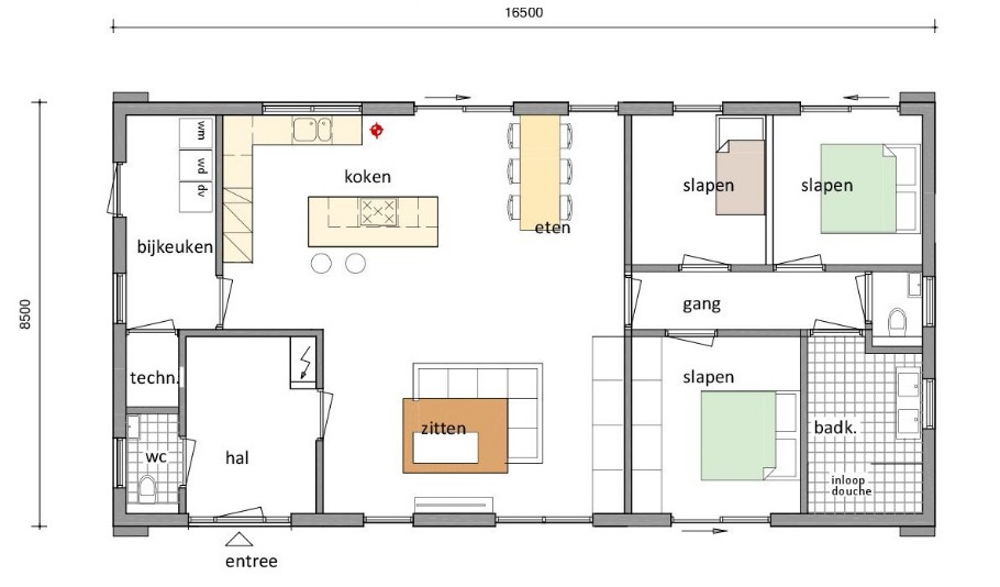 NOVA HUIS A198 levensloopbestendige bungalow met 3 slaapkamers en 2 badkamers