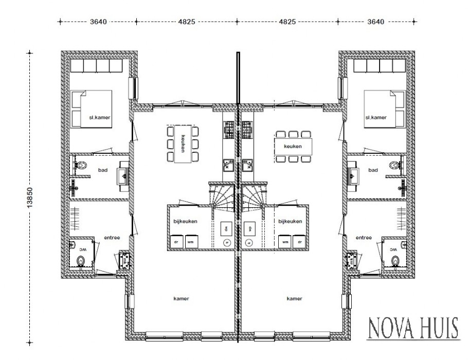 NOVA-HUIS  2 onder 1 kap geschakelde woning TK 47  levensloopbestendig   