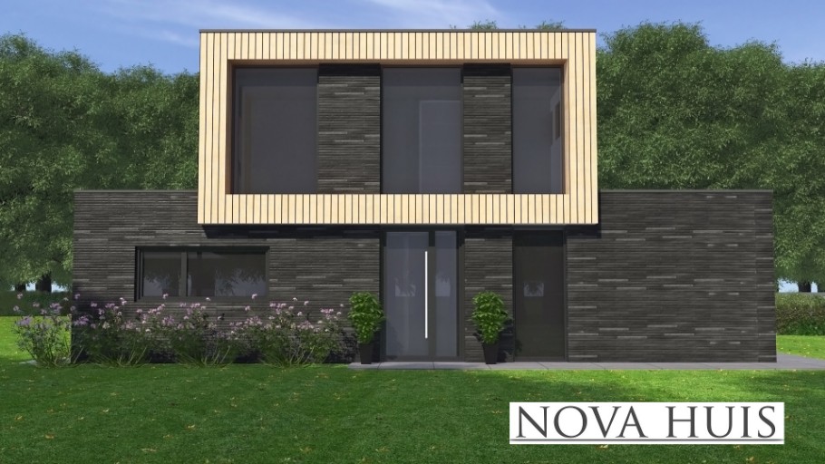 NOVA-HUIS  K 362 moderne kubistische villa met staalframebouw Nederland