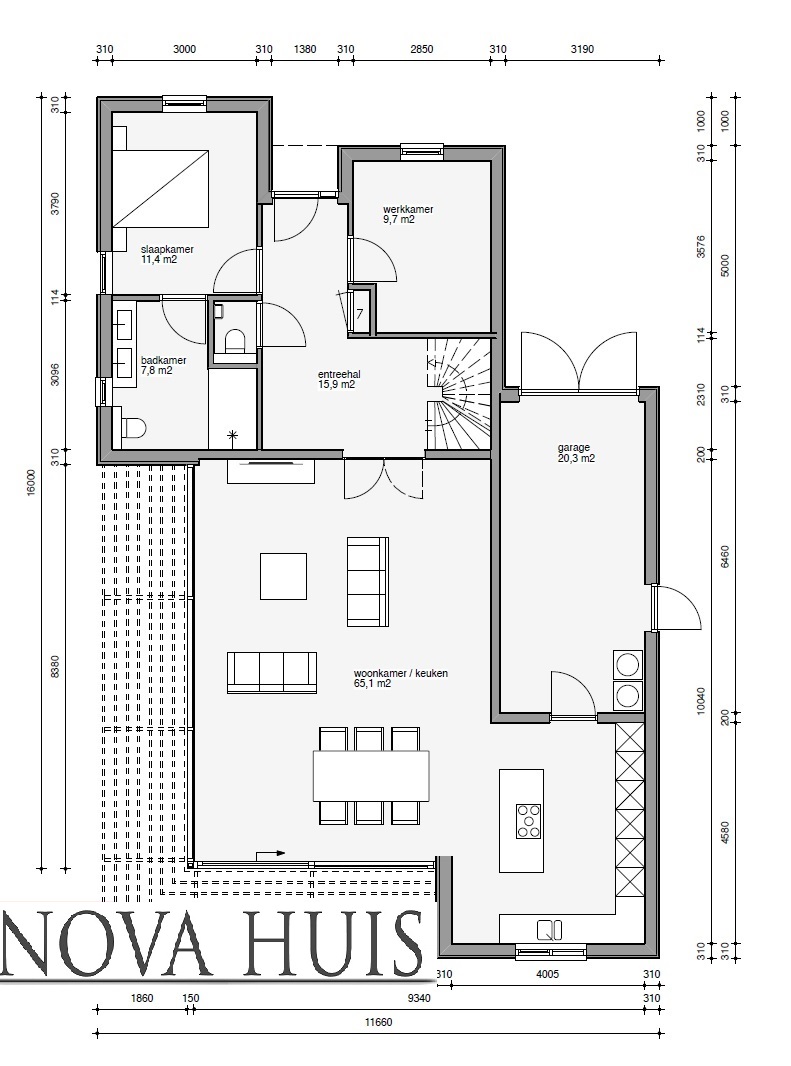 NOVA-HUIS  K329 levenloopbestendige met verdieping bouwen met ATLANTA Staalframebouw  