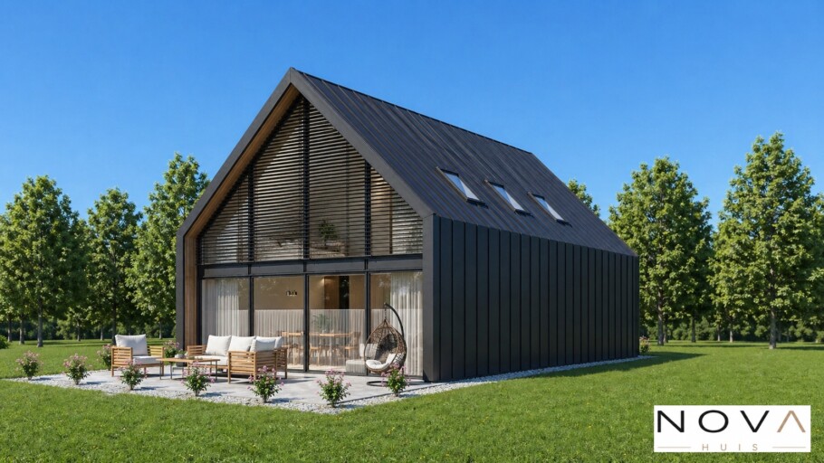 NOVA-HUIS Schuurwoning type 129 PREFAB staalframebouw Nederland 