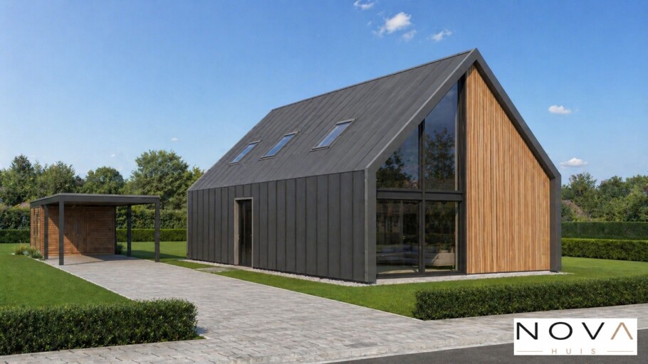 NOVA-HUIS Schuurwoning type 129 PREFAB staalframebouw Nederland 