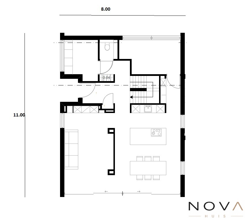NOVA-HUIS Schuurwoning type 129 PREFAB staalframebouw Nederland 