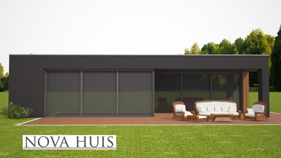 NOVA-HUIS 69 Moderne onderhoudsvrije levensloopbestendige bungalow met garage en overdekt terras
